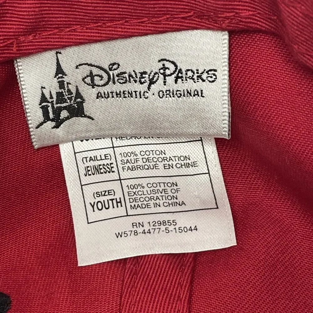 Disney Parks Hat Dead Men Tell No Tales Red Embroidered Snapback Youth Size